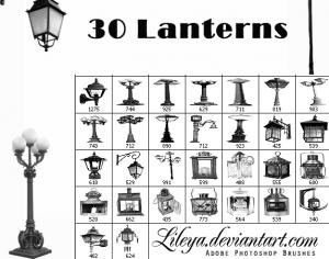 Old Lanterns Brush Set Photoshop brush