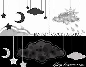 Fantasy Clouds and Rain Photoshop brush