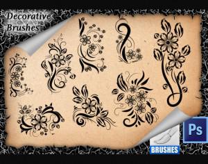 8 Flourish Decorative Brushes Photoshop brush