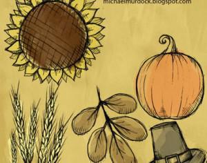 Fall/Thanksgiving Sketch Brushes Photoshop brush
