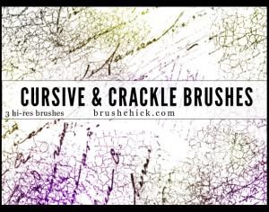 3 Cursive and Crackle Brush Pack Photoshop brush