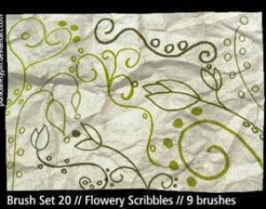 Flowery Scribble Photoshop Brushes Photoshop brush