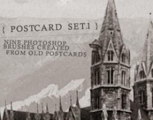 Old Post Card Brush Set I Photoshop brush