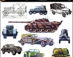 Military equipment Set 1 – Trucks, cars, tanks Photoshop brush