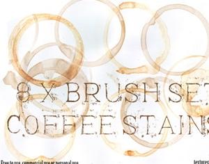 8 Coffee Stain Brushes Photoshop brush