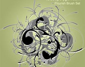 Flourished Brush Set Photoshop brush