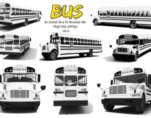 20 School Bus  Ps Brushes vol.2 Photoshop brush