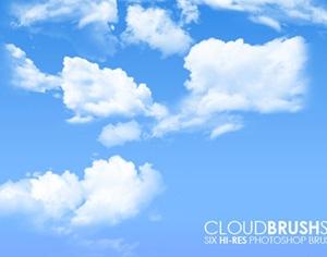 6 Hi-Res Cloud Brushes Photoshop brush