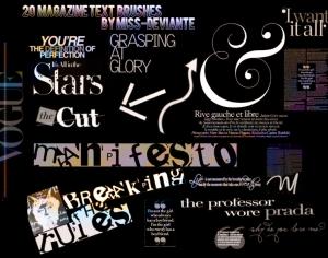 20 Magazine Text Brushes Photoshop brush