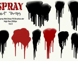 20 Spray Wet Drips PS Brushes Vol.6 Photoshop brush