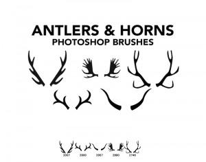 Antlers and Horns 5 Photoshop Brushes Photoshop brush