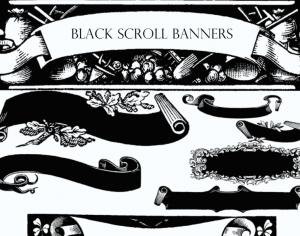 Black Scroll Banners Photoshop brush