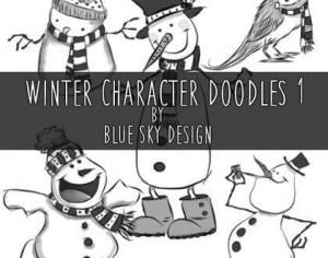 Winter Character Brushes Doodles 1 Photoshop brush