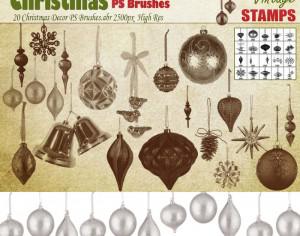 20 Christmas Decor Brushes Photoshop brush