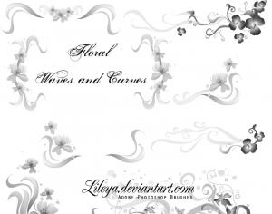 Floral Waves and Curves Photoshop brush