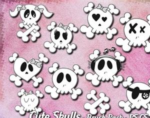 Cute Skulls Photoshop brush