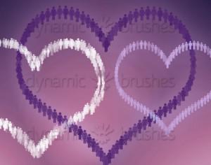 Heart Crowd Photoshop brush