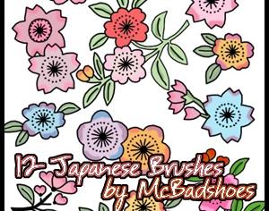 Japanese Flowers Photoshop brush