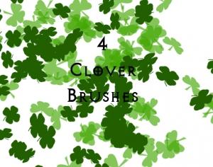4 Leaf Clovers Photoshop brush