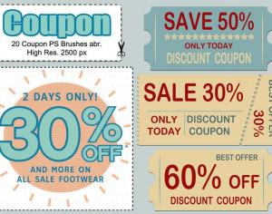 20 Coupon PS Brushes abr. Photoshop brush