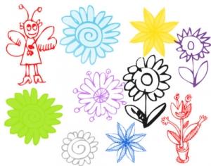 Handtype Flowers Photoshop brush