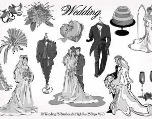 20 Wedding PS Brushes abr  vol.3 Photoshop brush