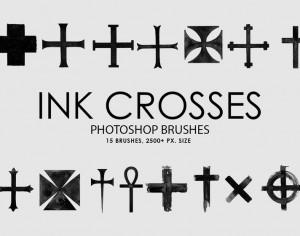 Free Ink Crosses Photoshop Brushes Photoshop brush