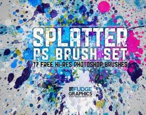 Hi-Res Splatter Brush Set Photoshop brush