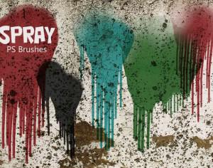 20 Spray Wet Drips PS Brushes Vol.11 Photoshop brush