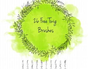 26 Twig Brushes Photoshop brush