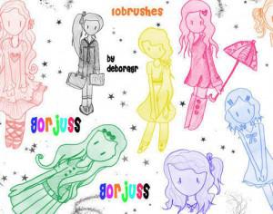 Gorjuss Art Style Brushes ( My version ) 2 Photoshop brush