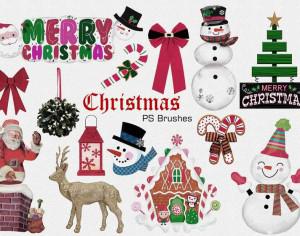 20 Christmas PS Brushes abr. Vol.3 Photoshop brush