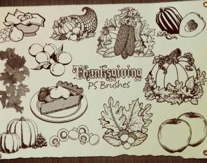 20 Thanksgiving PS Brushes abr. Vol.4 Photoshop brush