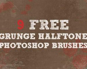 9 Grunge Halftone Brushes Photoshop brush