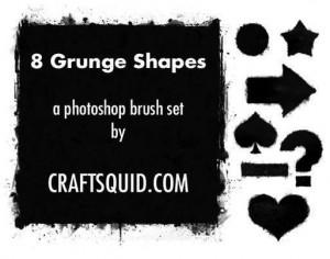 6 Grunge Shape Brushes Photoshop brush