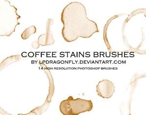 14 Hi-Res Coffee Stains Brushes Photoshop brush