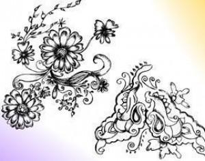 Sketchy Decorative Floral Ornament Brushes Photoshop brush