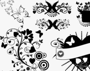 Hearts and Butterflies 2 Photoshop brush