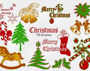 20 Christmas Vintage PS Brushes abr. Vol.2 Photoshop brush