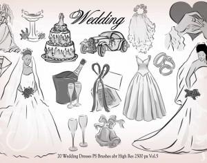 20 Wedding PS Brushes abr vol.5 Photoshop brush