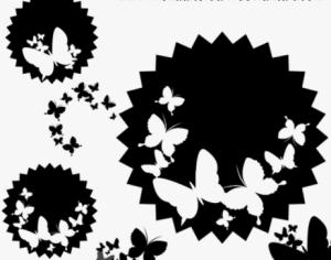 Sticker with butterflies Photoshop brush