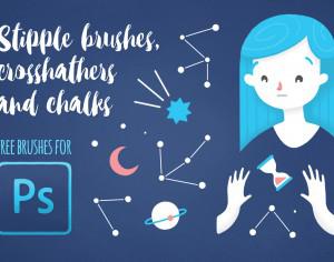 Stipple, Hatch and Chalk Brushes for Photoshop Photoshop brush