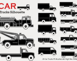 20 Car Truck Silhouette PS Brushes Photoshop brush