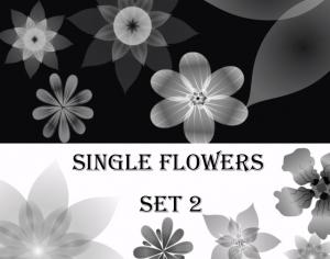 Single Flowers -set 2- Photoshop brush
