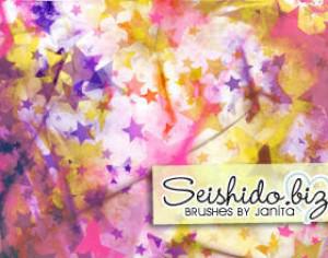 FREE Seishido.biz Grungy Star Paper Brushes  Photoshop brush