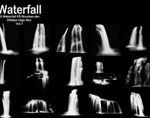 20 Waterfall PS Brushes abr. Vol.1 Photoshop brush