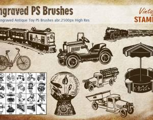 Engraved Antique Toy PS Brushes abr. Photoshop brush
