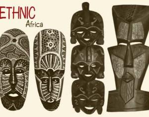 20 African Mask Brushes.abr vol.5 Photoshop brush