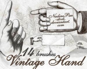 Vintage hands Photoshop brush
