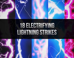 18 Electrifying Lightning Brush Strikes Photoshop brush